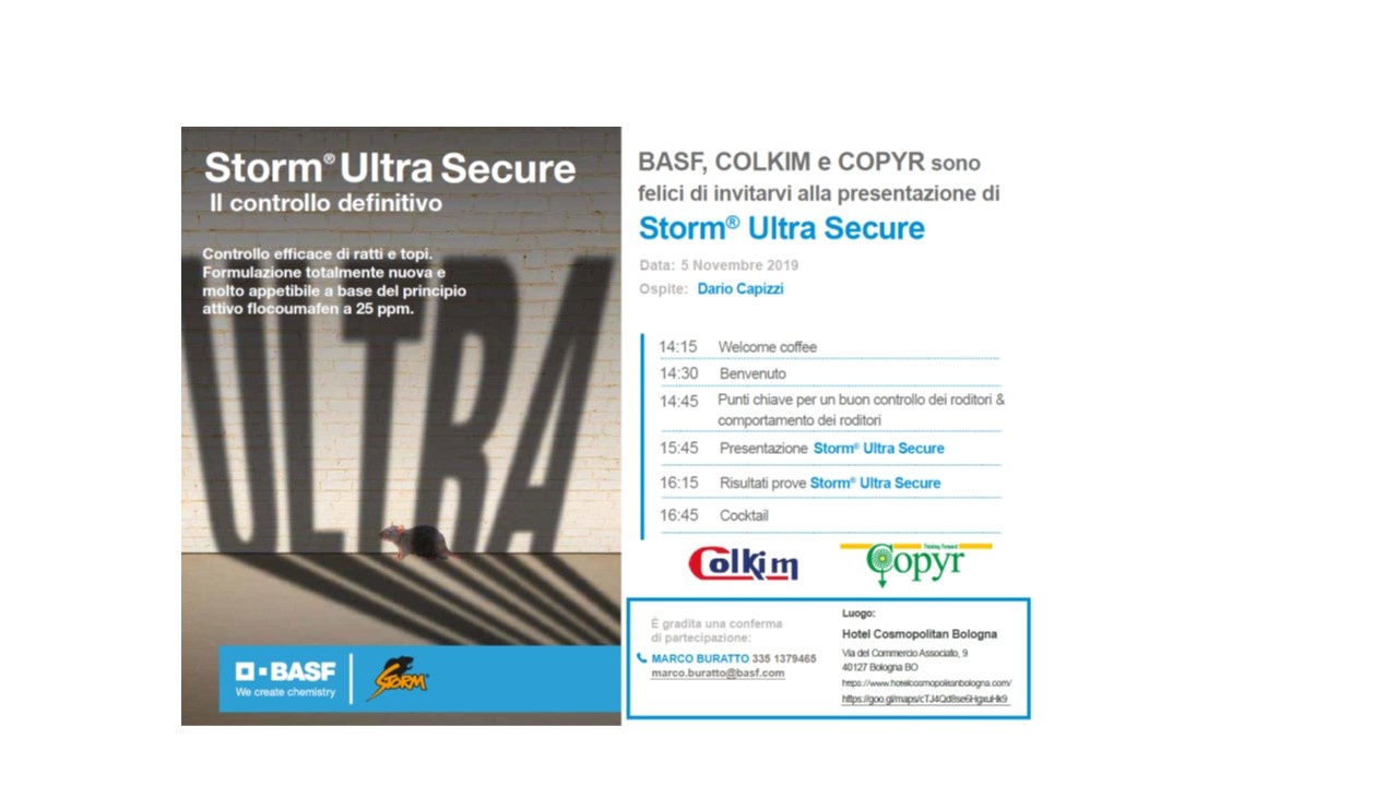 Copyr vi invita alla presentazione del nuovo Storm® Ultra Secure, il 5 novembre a Bologna!
